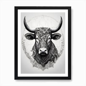 Bull Head Art Print