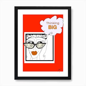 Fashion Sunglasses And Thinking Big By Jessica In Red  by Jessica Stockwell Poster