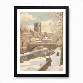 Vintage Winter Illustration Durham United Kingdom 3 Art Print