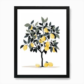 Lemon Tree Pixel Illustration 4 Art Print