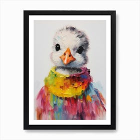Baby Animal Wearing Sweater Duck Art Print