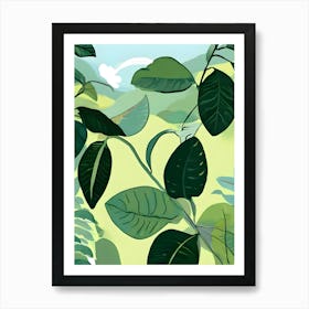 Illustration Of A Tropical Landscape Art Print