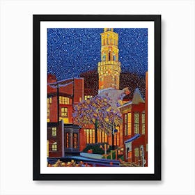 Lowell, City Us  Pointillism Art Print