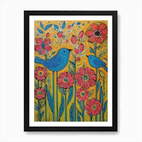 Birds In The Garden 1 Art Print