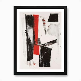 Abstract Painting red black and white Art Print