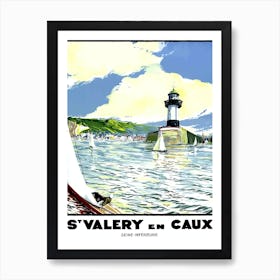 Lighthouse At St Valery And Caux, France Art Print