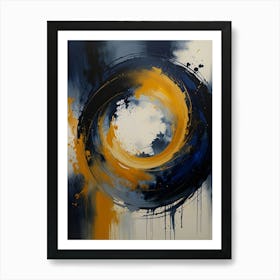 Blue And Yellow Swirl Art Print