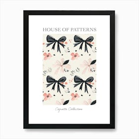 Pink And Black Bows 5 Pattern Poster Poster