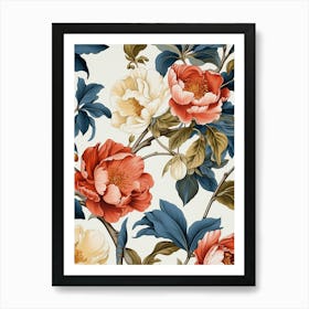 Peony Flower Wallpaper 2 Art Print