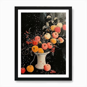 Art Deco Fruit Explosion Art Print