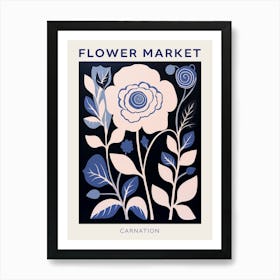 Blue Flower Market Poster Carnation 5 Art Print