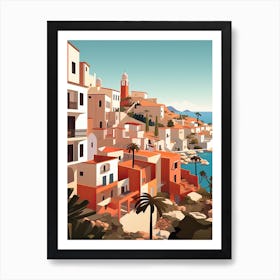 Ibiza, Spain, Flat Illustration 1 Art Print