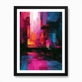 Abstract City | Pixel Minimalism Art Series 1 Art Print