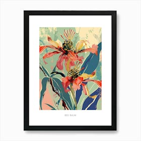 Colourful Flower Illustration Poster Bee Balm 4 Art Print