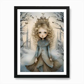 Snow Princess Queen Art Print