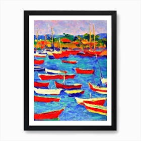 Port Of Davao Philippines Brushwork Painting harbour Art Print