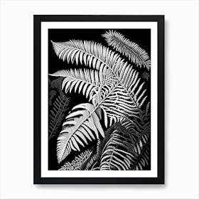 Australian Tree Fern Linocut Art Print