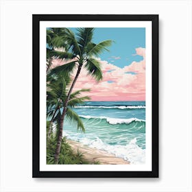 A Canvas Painting Of Tulum Beach, Riviera Maya Mexico 4 Art Print