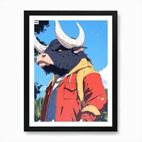 Bull With Horns 2 Art Print