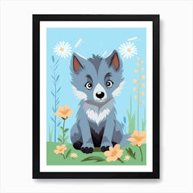 Baby Animal Illustration  Wolf 1 Art Print