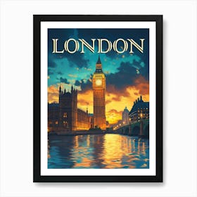 Big Ben, London Travel Poster Art Print