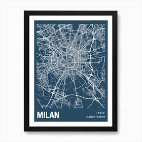 Milan Blueprint City Map 1 Art Print