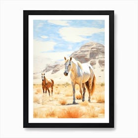 Horses Painting In Namibrand Nature Reserve, Namibia 1 Art Print