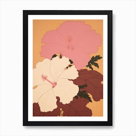 Hibiscus Flower Big Bold Illustration 4 Art Print