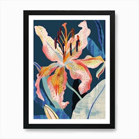 Colourful Flower Illustration Lily 4 Art Print