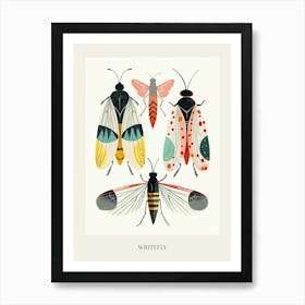 Colourful Insect Illustration Whitefly 3 Poster Art Print