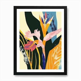 Colourful Flower Illustration Heliconia 1 Art Print