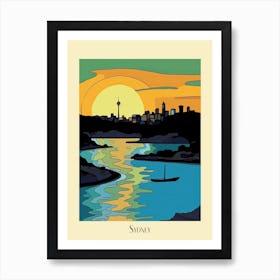 Poster Of Minimal Design Style Of Sydney, Australia 1 Art Print