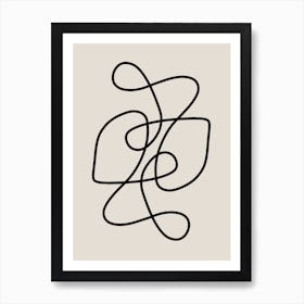 Abstract Line Swirls Modern Shape Art Print