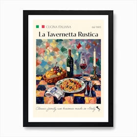 La Tavernetta Rustica Trattoria Italian Poster Food Kitchen Art Print