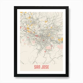 San Jose Map Poster Art Print