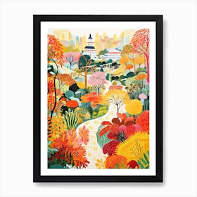 Gardens By The Bay, Singapore In Autumn Fall Illustration 0 Art Print