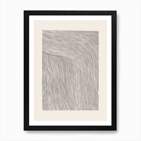 Linocut Stripes 3 Gray Art Print