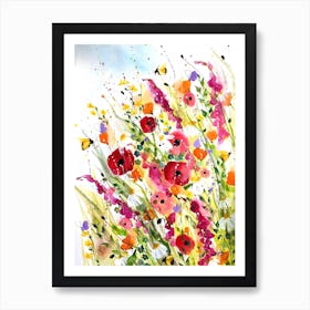 Poppies In The Meadow Art Print