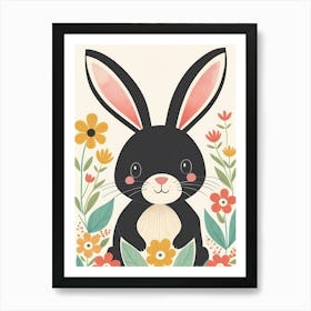 Floral Cute Baby Bunny Nursery (18) Art Print