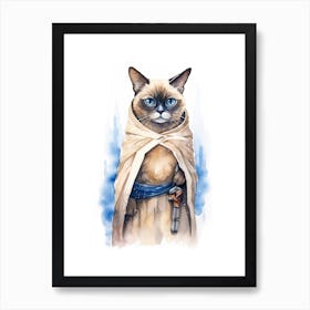 Siamese Cat As A Jedi 4 Art Print