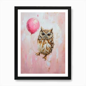 Cute Owl 1 With Balloon Art Print