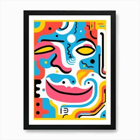 Swirl Abstract Face 3 Art Print