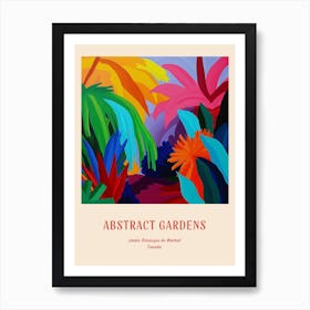 Colourful Gardens Jardin Botanique De Montral Canada 1 Red Poster Art Print