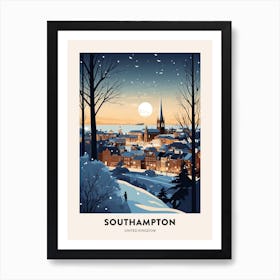 Winter Night  Travel Poster Southampton United Kingdom Art Print