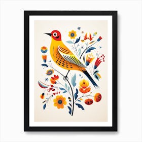 Scandinavian Bird Illustration Yellowhammer 4 Art Print