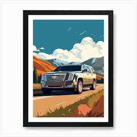 A Cadillac Escalade In The The Great Alpine Road Australia 3 Art Print
