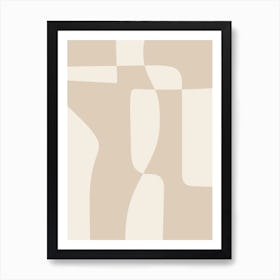 Beige Abstract Shapes Art Print