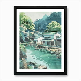 Naoshima Japan 1 Retro Illustration Art Print