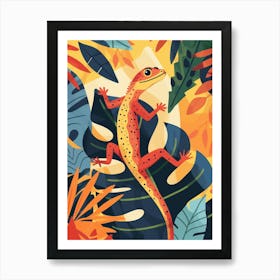 Modern Abstract Lizard Illustration 4 Art Print
