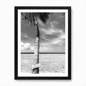 Keep Barbados Beautiful Black And White Art Print